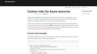 
                            7. Custom roles for Azure resources | Microsoft Docs