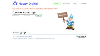 
                            1. Customer Account Login - happy-digital.com