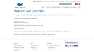 
                            2. Customer Care Connection | KV - Knape & Vogt