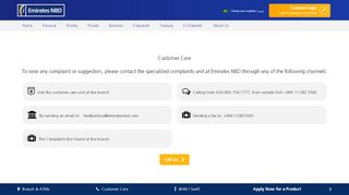 
                            5. Customer Care - emiratesnbd.com.sa