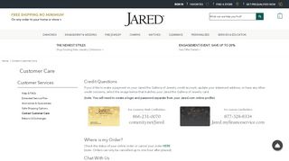 
                            8. Customer Care - Jared the Galleria of Jewelry