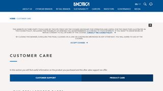 
                            7. Customer Care | Luxottica