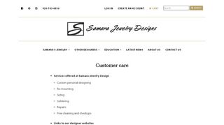 
                            5. Customer care – Samara Jewelry Designs