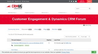 
                            6. Customer Engagement & Dynamics CRM Forum ... - CRMUG.com