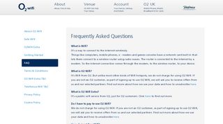 
                            4. Customer FAQ - O2 Wifi - Fast internet, that's free and safe