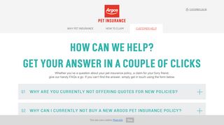 
                            1. Customer Help | Argos Pet Insurance