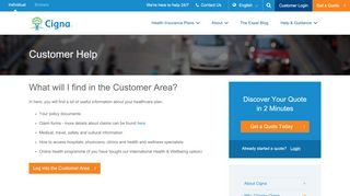 
                            7. Customer Help | Customer Login | Cigna Global