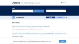 
                            6. Customer | Knowledge Base - Acronis