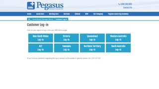 
                            1. Customer Log-in : Pegasus Healthcare