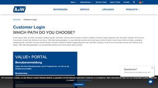 
                            5. Customer Login - A+W - Software for Glass and Windows
