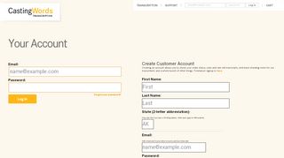 
                            2. Customer Login - CastingWords