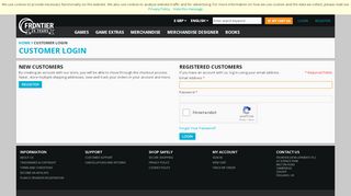 
                            7. Customer Login - frontierstore.net