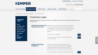 
                            4. Customer Login - Kemper Corporation