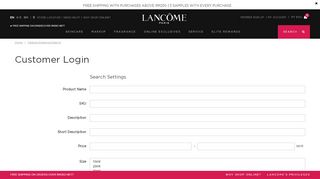 
                            2. Customer Login - Lancome