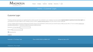 
                            7. Customer Login - Magnolia Fabrics