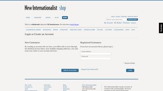 
                            9. Customer Login - New Internationalist ethical shop.