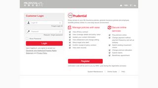 
                            8. Customer Login - Prudential