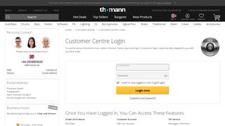 
                            2. Customer Login - Thomann UK - Thomann.de