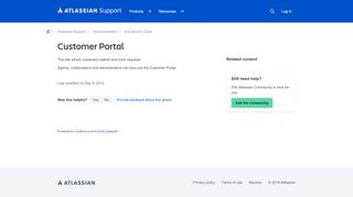 
                            6. Customer Portal - Atlassian Documentation