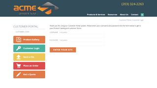 
                            8. Customer Portal : Customer Login - ACME Sign Co.