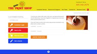 
                            3. Customer Portal : Customer Login - The Little Print Shop