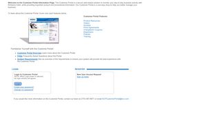 
                            2. Customer Portal Information Page