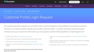 
                            1. Customer Portal Login Request | Acumatica Cloud ERP