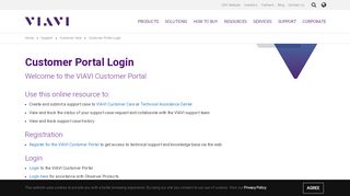 
                            1. Customer Portal Login | VIAVI Solutions Inc.