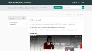 
                            4. Customer portal - ServiceNow Product Documentation