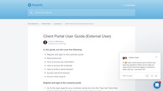 
                            2. Customer Portal User Guide (External User) | Avianis Help Center