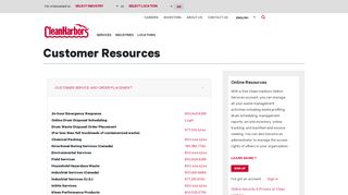 
                            5. Customer Resources | Clean Harbors