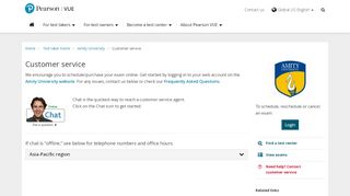 
                            9. Customer service :: Amity University :: Pearson VUE