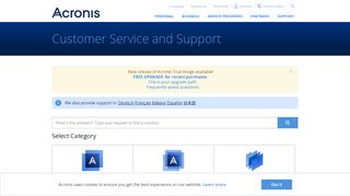 
                            2. Customer Service and Support - acronis.com