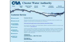 
                            3. Customer Service | Chester Water Authority | The Official Website of ...