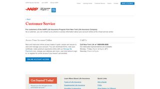 
                            5. Customer Service for the AARP Life Insurance Program