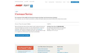 
                            2. Customer Service for the AARP Life Insurance Program