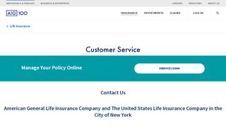 
                            4. Customer Service - Insurance from AIG in the US