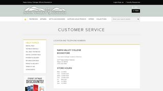 
                            9. Customer Service | The Napa Valley College Bookstore