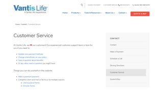 
                            4. Customer Service | Vantis Life