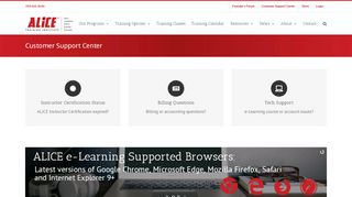 
                            1. Customer Support Center | ALICE Training Institute