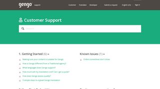 
                            3. Customer Support - Gengo