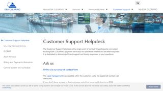 
                            5. Customer Support Helpdesk - EBA Clearing