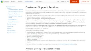 
                            3. Customer Support Services | Alfresco