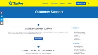 
                            5. Customer Support - StarRez