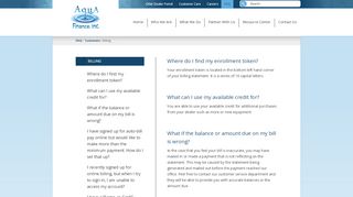 
                            7. Customers Billing Questions - Aqua Finance, Inc.