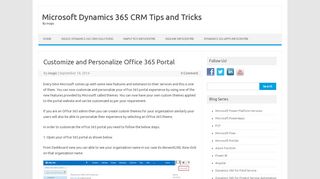 
                            9. Customize and Personalize Office 365 Portal | Microsoft Dynamics 365 ...