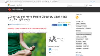 
                            6. Customize the Home Realm Discovery page to ask for UPN right away ...