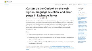 
                            7. Customize the Outlook on the web sign-in, …