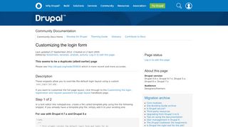
                            7. Customizing the login form | Drupal.org