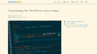 
                            7. Customizing the WordPress meta widget — Guillaume Paumier